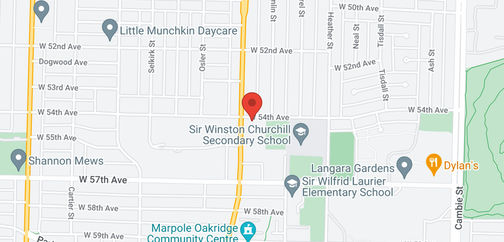 map of 307 988 W 54TH AVENUE